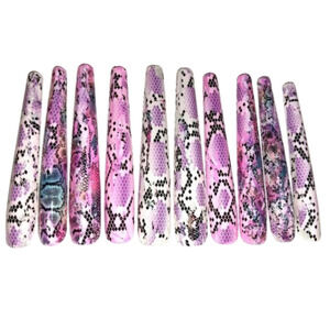 Hand crafted custom print 10pc 3xl acrylic press on nails sz XS